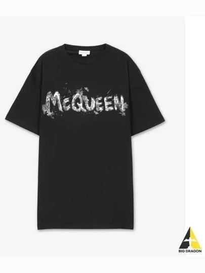 logo print cotton T shirt 794578QTABO - ALEXANDER MCQUEEN - BALAAN 2