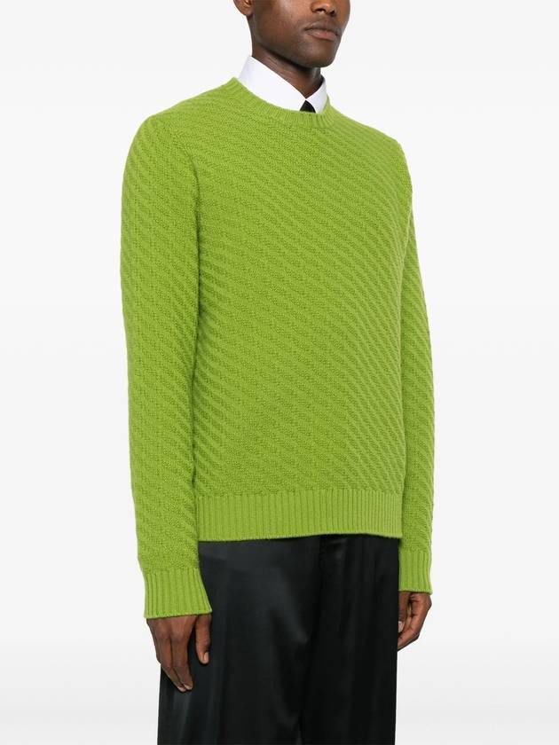 Wool cashmere blend knit top green - PRADA - BALAAN 4