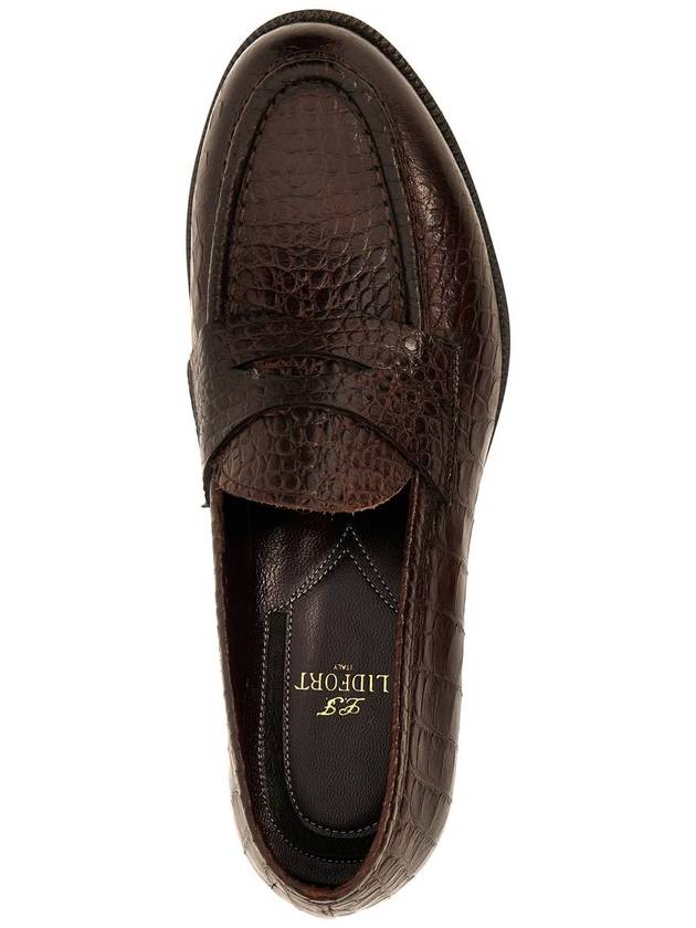 Lidfort Croc Print Leather Loafers - LIDFORT - BALAAN 4