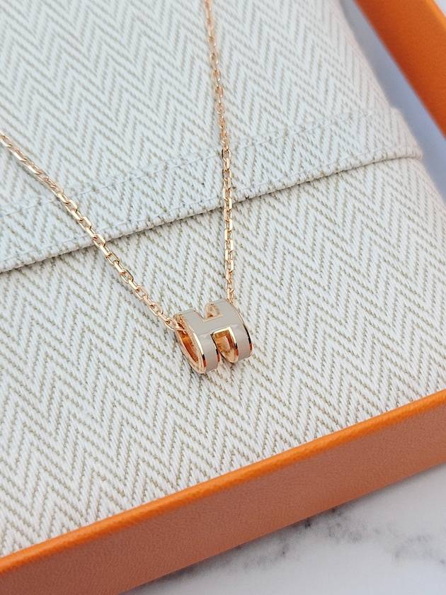 Mini Pop H Pendant Rose Gold & Marron Glace - HERMES - BALAAN 4