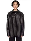 Pinched Seam Leather Shirt Jacket Black - MAISON MARGIELA - BALAAN 1