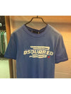 Logo Short Sleeved T-shirt Blue - DSQUARED2 - BALAAN 7