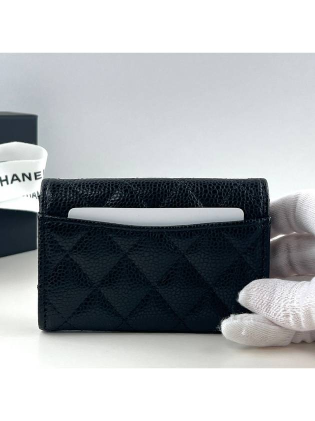 Classic Grained Calfskin Card Wallet Black - CHANEL - BALAAN 9