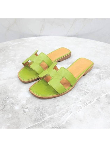 Lux You 35 5 Green Oran Slippers - HERMES - BALAAN 1