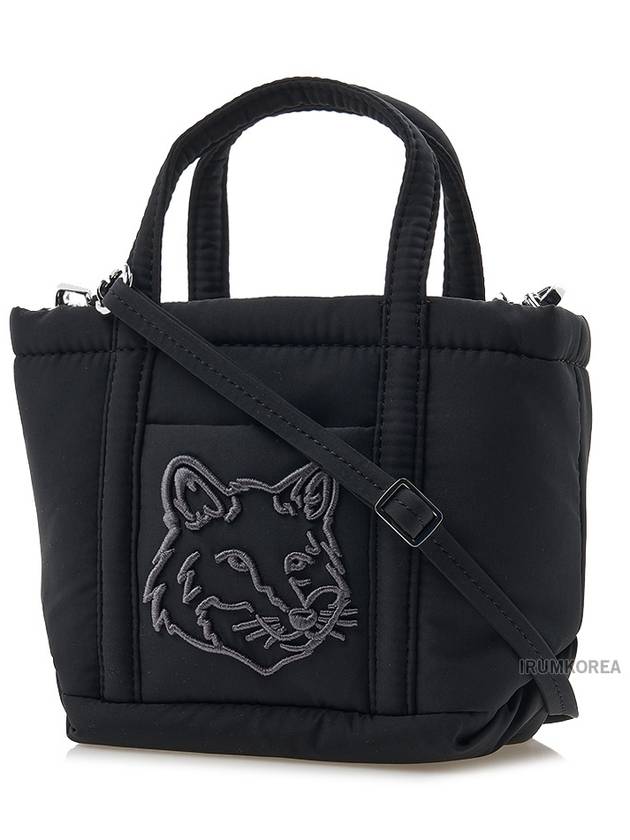 Fox Head Mini Puffer Tote Bag Black - MAISON KITSUNE - BALAAN 3