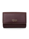 Logo Leather Card Wallet Brown - SALVATORE FERRAGAMO - BALAAN 1