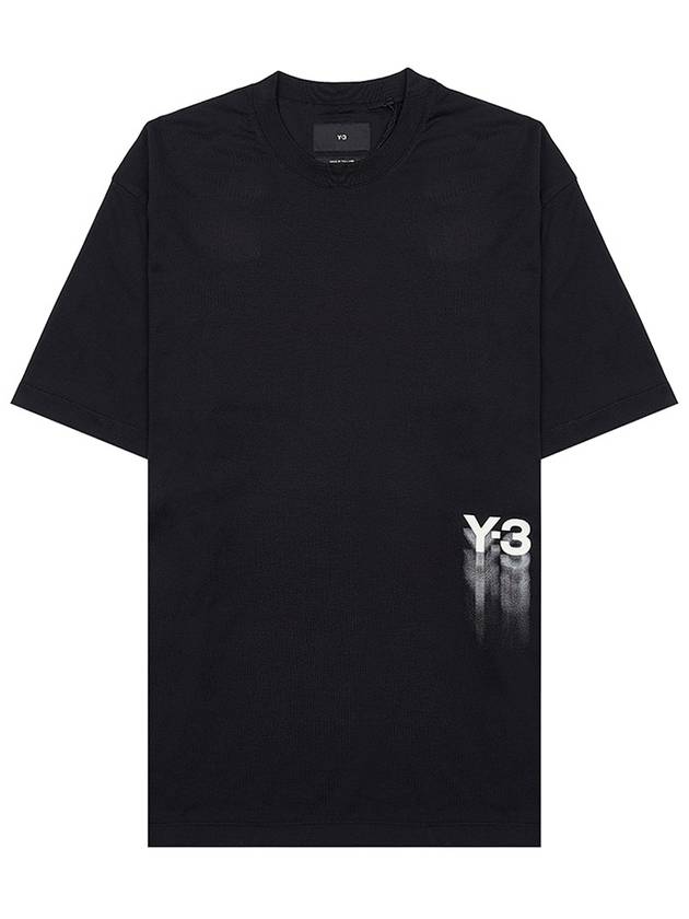 Graphic Cotton Short Sleeve T-Shirt Black - Y-3 - BALAAN 11