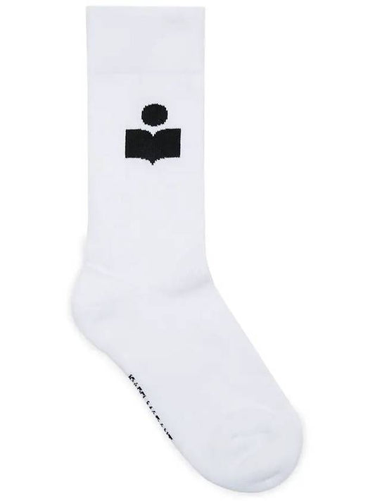 Siloki Logo Socks White - ISABEL MARANT - BALAAN 2
