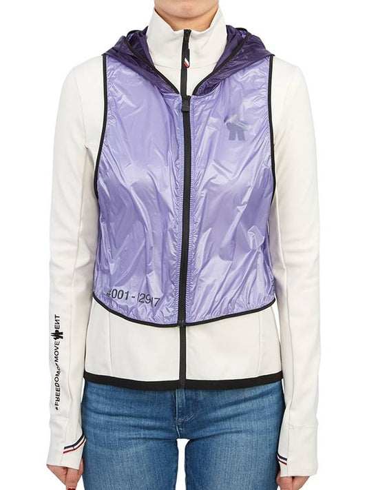 Grenoble Zip Up Hoodie White Purple - MONCLER - BALAAN 2