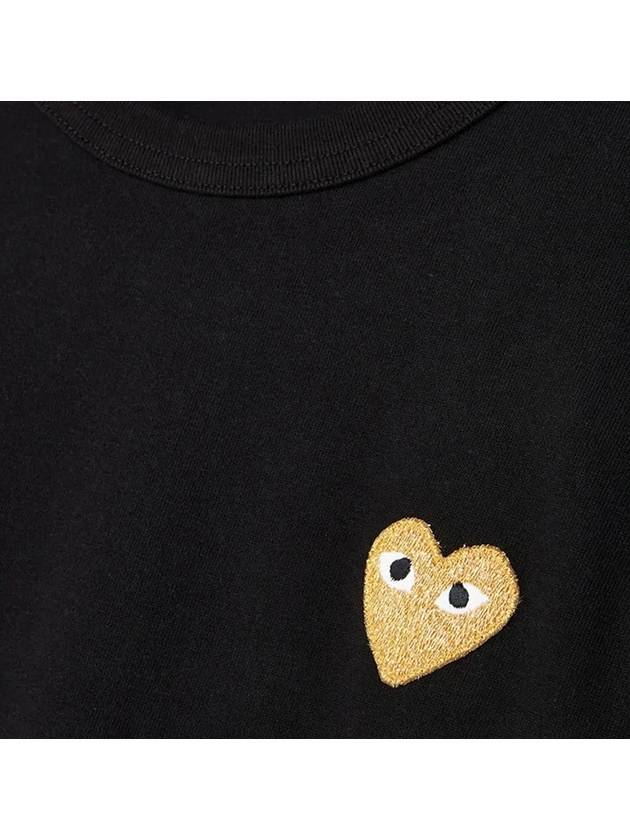 Gold Heart Waffen Patch T Shirt Black AX T216 051 1 - COMME DES GARCONS - BALAAN 4