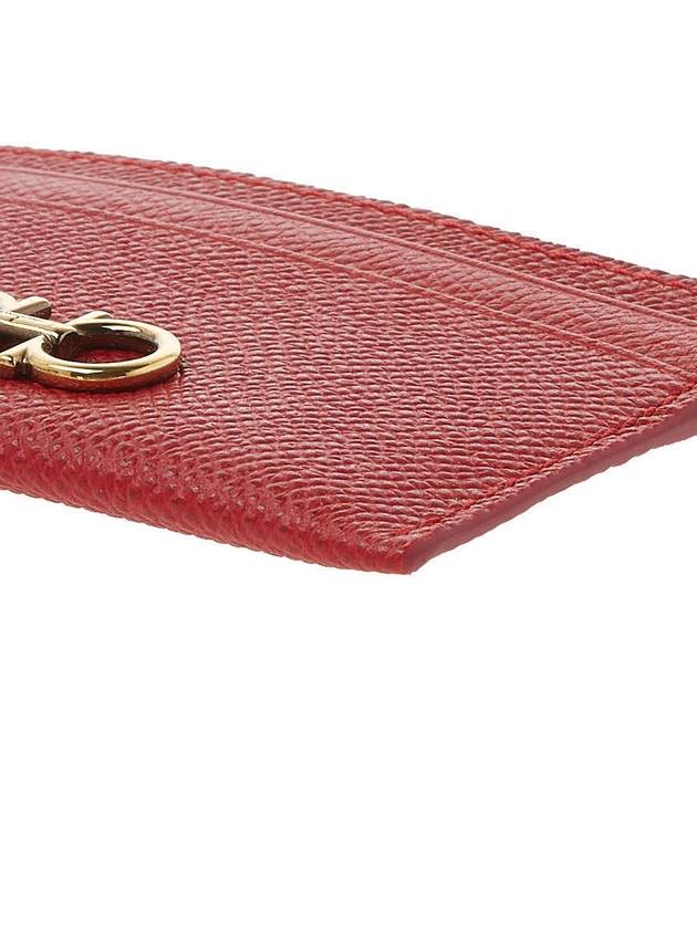 Gancini Card Wallet Lipstick Red - SALVATORE FERRAGAMO - BALAAN 10