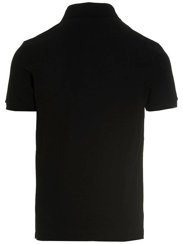 Men's Logo Plaque Cotton PK Shirt Black - DOLCE&GABBANA - BALAAN 3