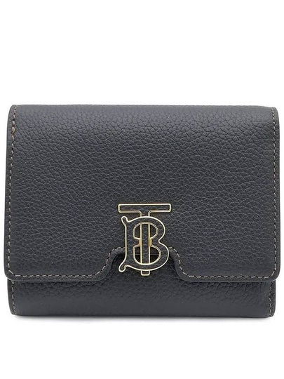 Monogram Motif Grainy Leather Folding Wallet Black - BURBERRY - BALAAN 2