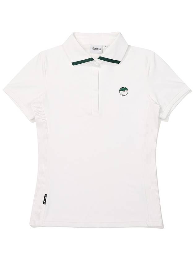 Knit Hybrid Polo T-Shirt WHITE WOMAN M3322PTS11WHT - MALBON GOLF - BALAAN 2