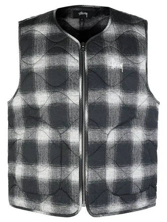 115720 BLACK quilted front closure nylon padded vest 　 998411 - STUSSY - BALAAN 1