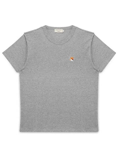 Fox Head Patch Short Sleeve T-Shirt Grey - MAISON KITSUNE - BALAAN 2