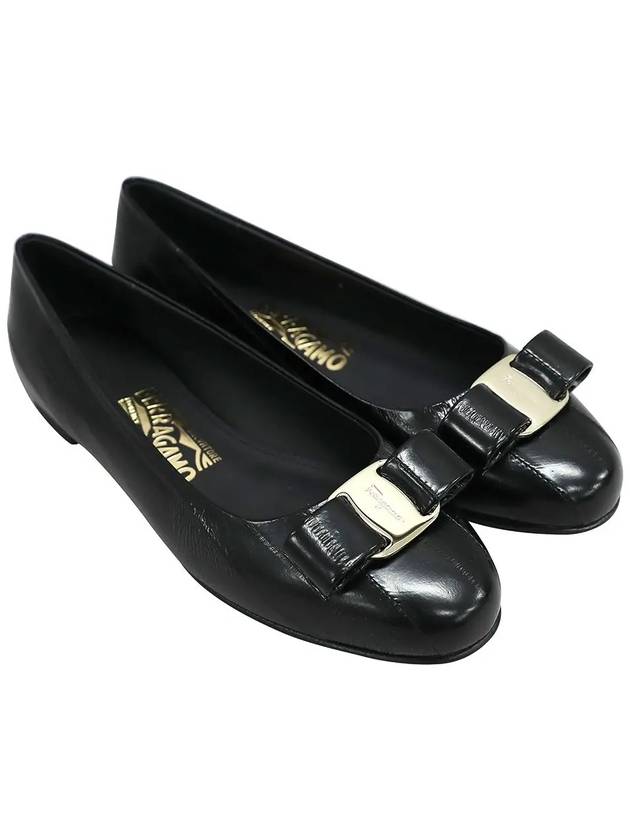 Salvatore Women's Bara Round Toe Ballerina Black - SALVATORE FERRAGAMO - BALAAN 2