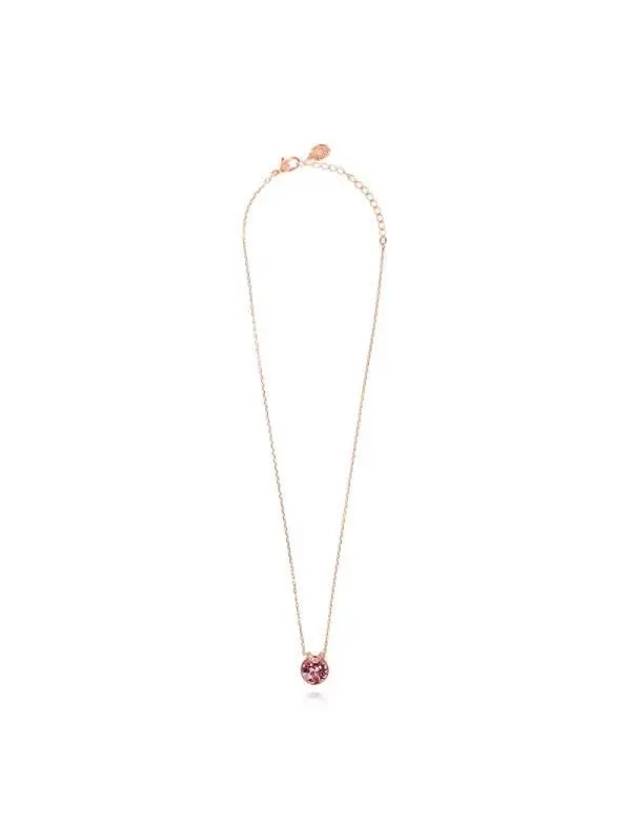 Bella V Round Pendant Necklace Pink Rose Gold - SWAROVSKI - BALAAN 3