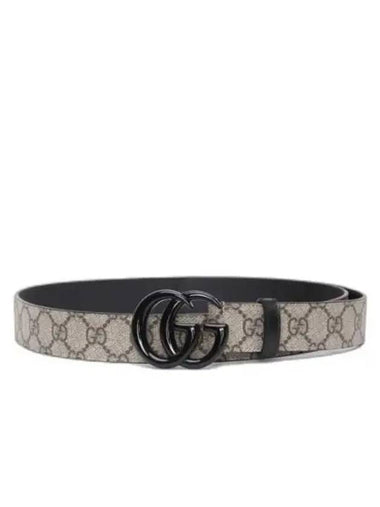 GG Marmont thin belt beige black - GUCCI - BALAAN 1