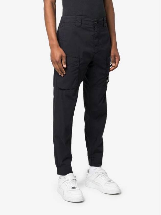 50 Fili Stretch Lens Wappen Cargo Straight Pants Black - CP COMPANY - BALAAN 4