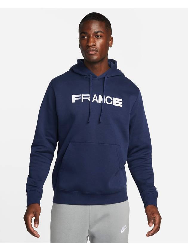 France Club Fleece Pullover Hoodie Navy - NIKE - BALAAN 2