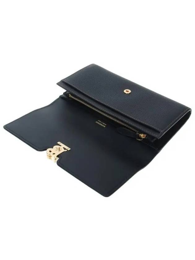 TB Logo Grainy Leather Continental Long Wallet Black - BURBERRY - BALAAN 7