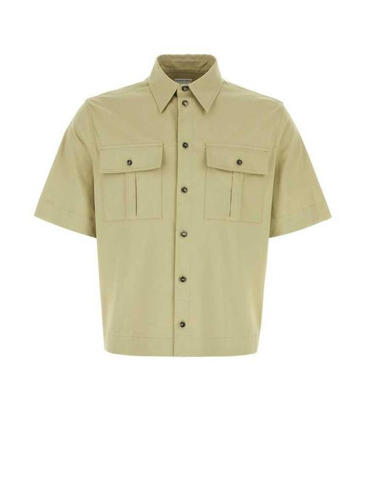 Cotton Short Sleeve Shirt Green - BOTTEGA VENETA - BALAAN 1