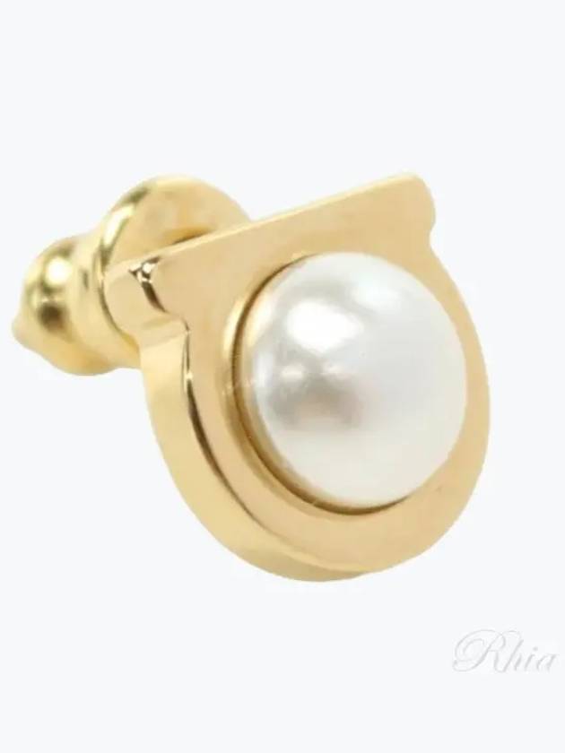 Gancini pearl earrings gold - SALVATORE FERRAGAMO - BALAAN 2