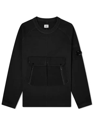 Heavy Jersey Magazine Pocket Sweatshirt Black - CP COMPANY - BALAAN 1