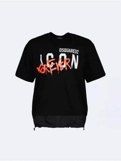 Men's Icon Forever Short Sleeve T-Shirt Black - DSQUARED2 - BALAAN 2