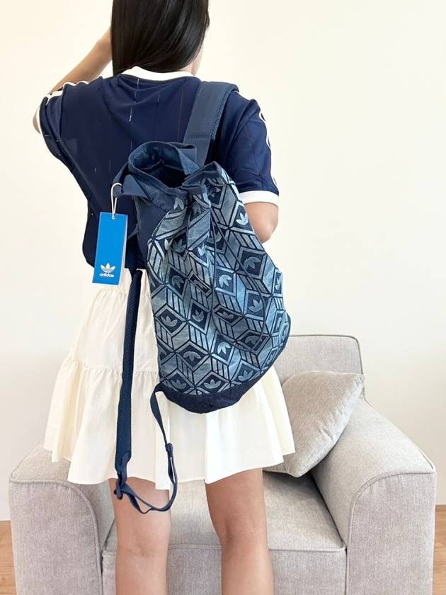 Monogram Denim Pouch Backpack Blue - ADIDAS - BALAAN 3