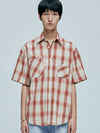 cig plaid two pocket work short sleeve shirt red - KND - BALAAN 8