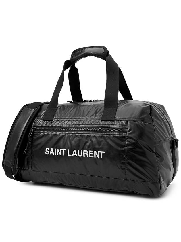 Nylon Zipper Pocket Duffel Bag Black - SAINT LAURENT - BALAAN 3