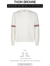 Men's Milan Stitch Armband Crew Neck Knit Top White - THOM BROWNE - BALAAN 3