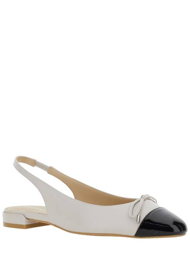 Beige Slingback Ballet Shoes With Cap Toe And Bow Detail In Leather Woman - STUART WEITZMAN - BALAAN 2