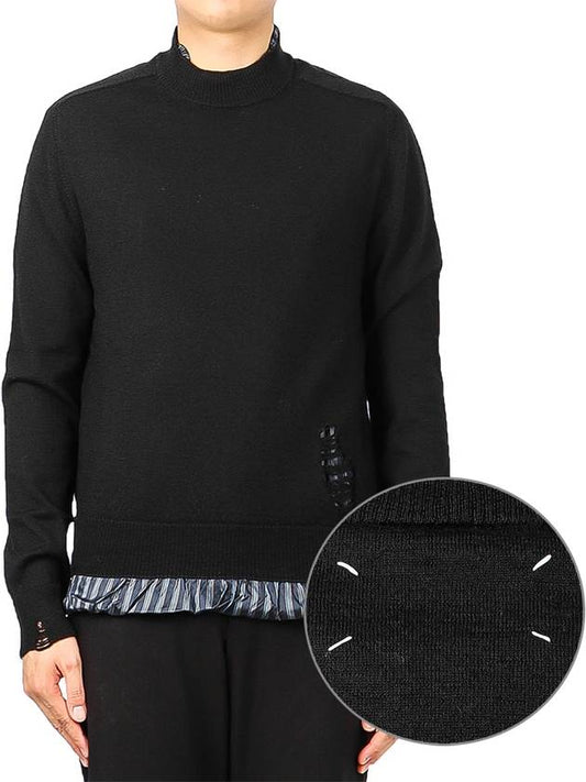 Men's Destroy Wool Knit Top Black - MAISON MARGIELA - BALAAN 2