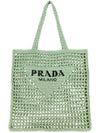 Crochet Tote Bag Aqua - PRADA - BALAAN 3