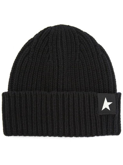 Star Logo Ribbed Wool Beanie Black - GOLDEN GOOSE - BALAAN 2