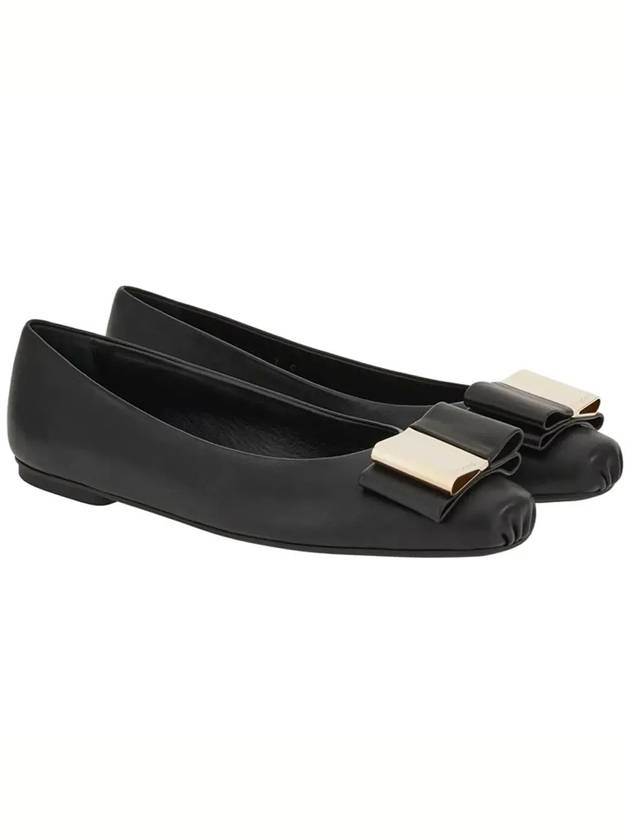 Double Bow Ballerina Flats Black - SALVATORE FERRAGAMO - BALAAN 2