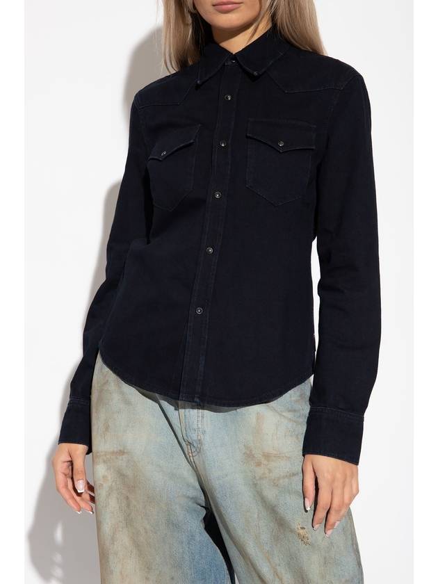 Acne Studios Denim Shirt, Women's, Navy Blue - ACNE STUDIOS - BALAAN 3