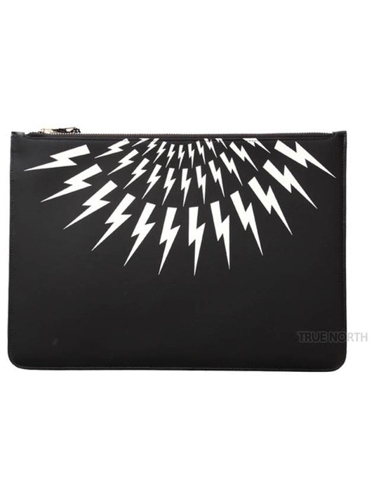 Thunderbolt Large Clutch Bag Black - NEIL BARRETT - BALAAN.