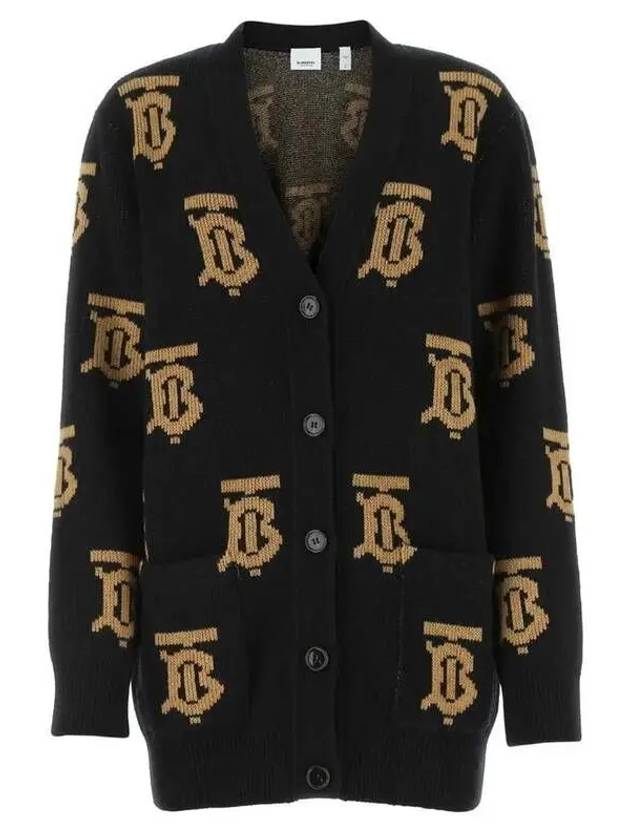 Monogram Motif Jacquard Wool Cardigan Black - BURBERRY - BALAAN 2