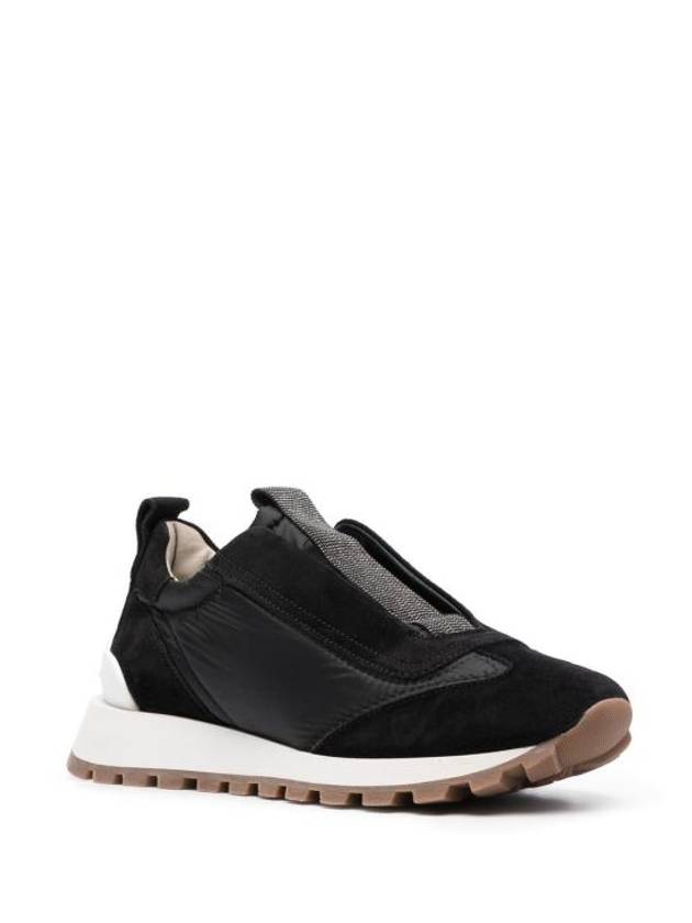 Suede Techno Runner Low Top Sneakers Black - BRUNELLO CUCINELLI - BALAAN 7