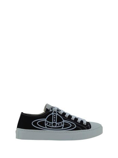 Plimsoll Logo Low-Top Sneakers Black - VIVIENNE WESTWOOD - BALAAN 1