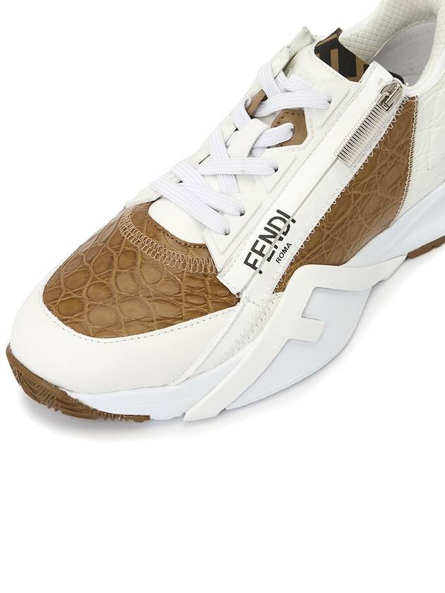 Flow FLOW Leather Low Top Sneakers White - FENDI - BALAAN.