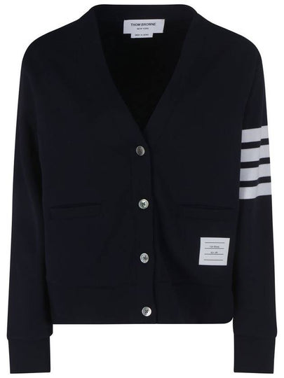 4-Bar Loopback Jersey Cardigan Navy - THOM BROWNE - BALAAN 2