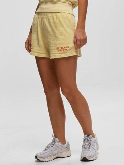 Embroidered Logo Terry Shorts Yellow - SPORTY & RICH - BALAAN 2