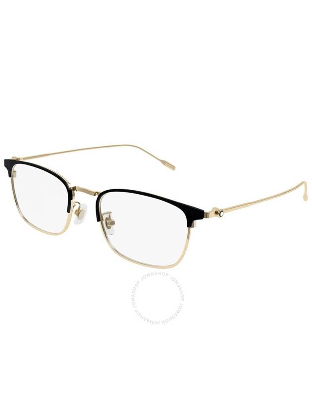 Eyewear MB0192O 001 Matte Square Glasses Black Gold - MONTBLANC - BALAAN 2