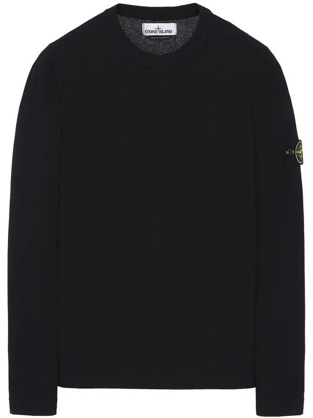 Wappen Patch Crew Neck Knit Top Black - STONE ISLAND - BALAAN 2