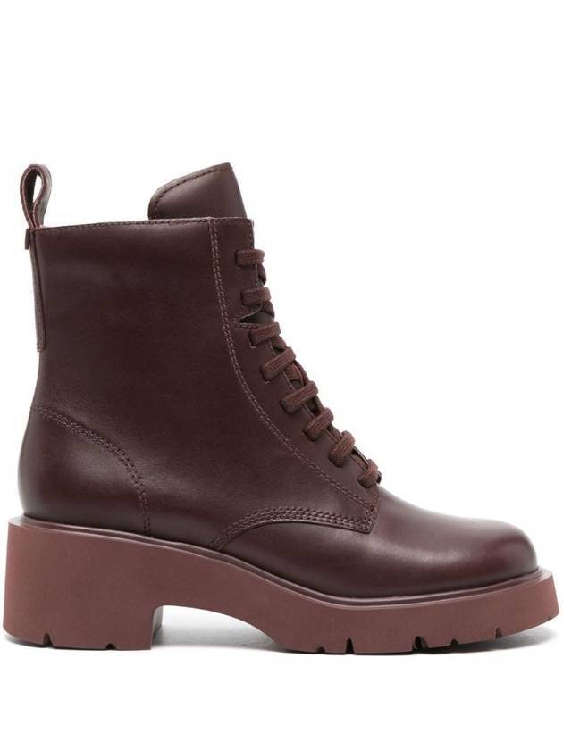 Milah Lace-Up Worker Boots Burgundy - CAMPER - BALAAN 1